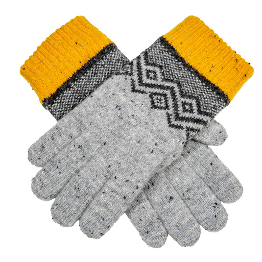 Dents Women’s Knitted Gloves with Geometric Pattern-1