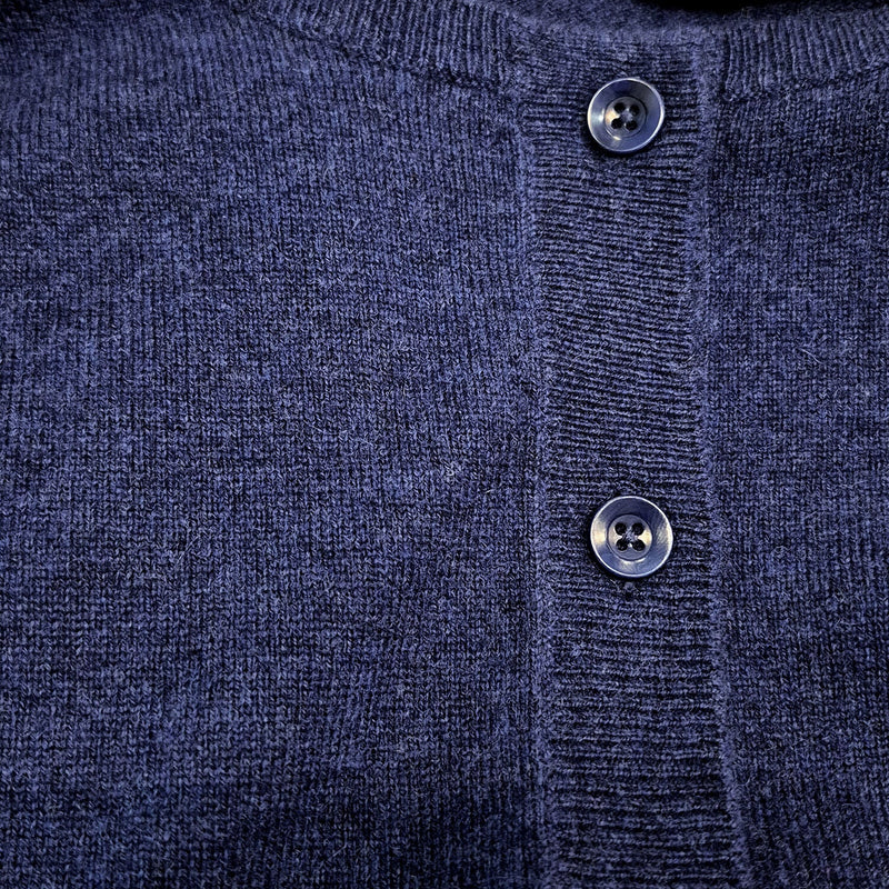 Load image into Gallery viewer, Luxury Cashmere Wool Button Cardigan (Longline) in Navy-4

