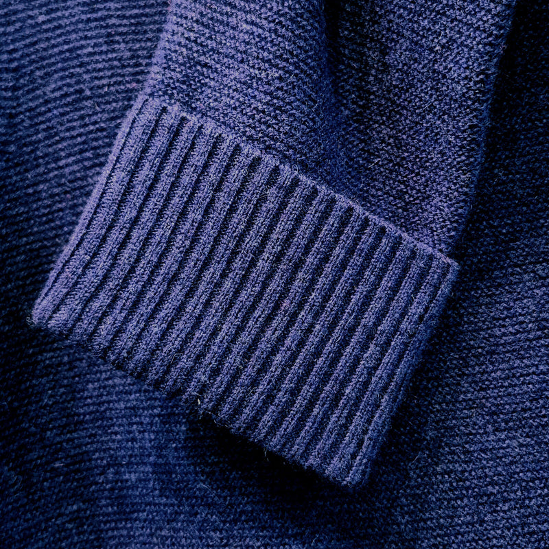 Load image into Gallery viewer, Luxury Cashmere Wool Horizontal Rib Pullover Jumper (Textured Knit) in Navy-4
