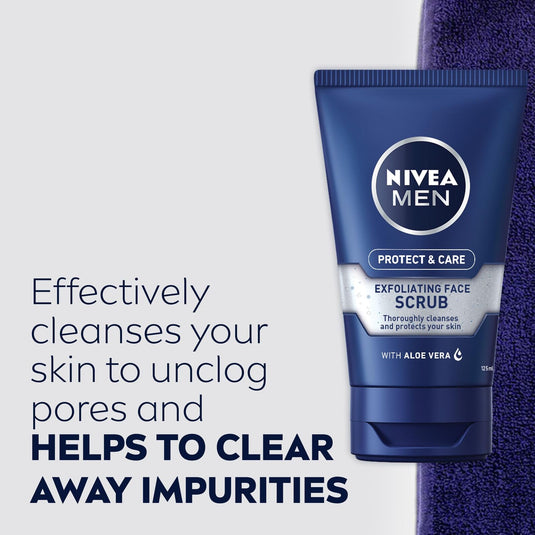 NIVEA Men Protect & Care Exfoliating Face Scrub Wash Aloe Vera 75ml-2