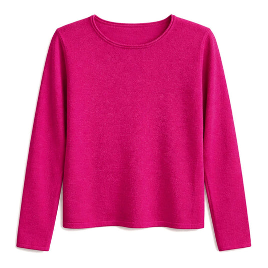 Luxury Cashmere Wool Pullover Jumper (Fine Knit) in Pink-0