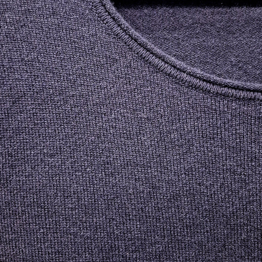 Luxury Cashmere Wool Pullover Jumper (Fine Knit) in Navy-4