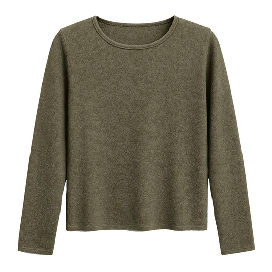 Luxury Cashmere Wool Pullover Jumper (Fine Knit) in Green-1