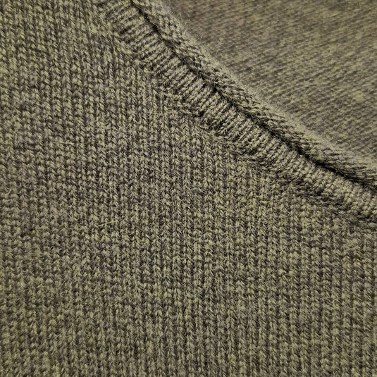 Luxury Cashmere Wool Pullover Jumper (Fine Knit) in Green-4