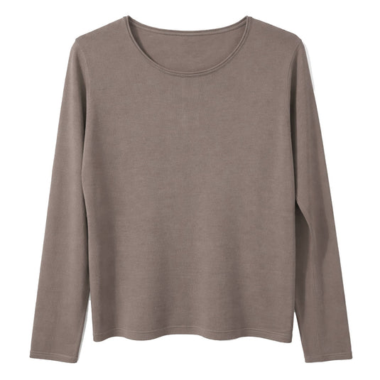 Luxury Cashmere Wool Pullover Jumper (Fine Knit) in Taupe-1