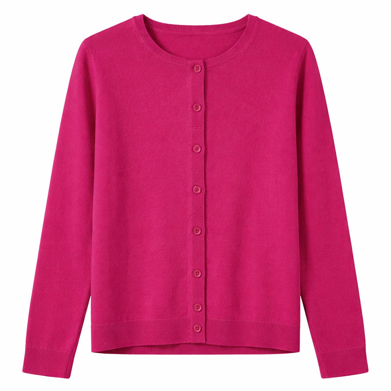 Load image into Gallery viewer, Luxury Cashmere Wool Fine Knit Button Cardigan (Regular Length) in Pink-1
