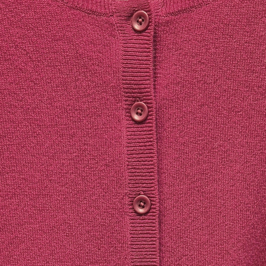 Luxury Cashmere Wool Fine Knit Button Cardigan (Regular Length) in Red-4