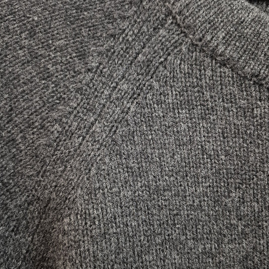 Luxury Cashmere Wool Funnel Neck Heavy Gauge Pullover Jumper (Chunky Knit) in Charcoal-4