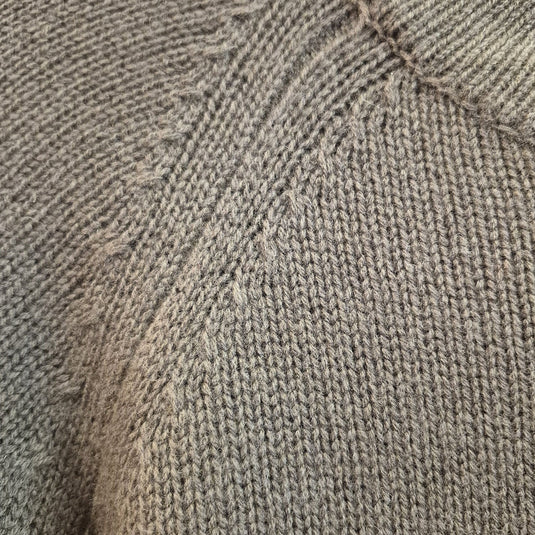 Luxury Cashmere Wool Funnel Neck Heavy Gauge Pullover Jumper (Chunky Knit) in Green-4