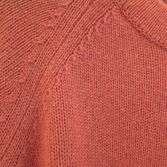 Luxury Cashmere Wool Funnel Neck Heavy Gauge Pullover Jumper (Chunky Knit) in Orange-4