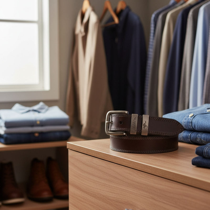 Load image into Gallery viewer, Jacaru 6017 Casual Leather Belt 38mm
