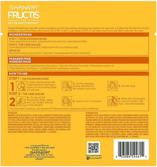 Garnier Fructis 15m L X2 Wonder Mask 2 Steps Nourishing Mask + Care Sealer-3