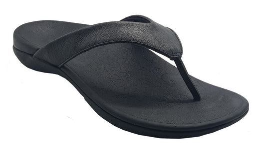 AXIGN 90 Mile Orthotic Arch Support Flip Flops Thongs w Leather Strap Archline