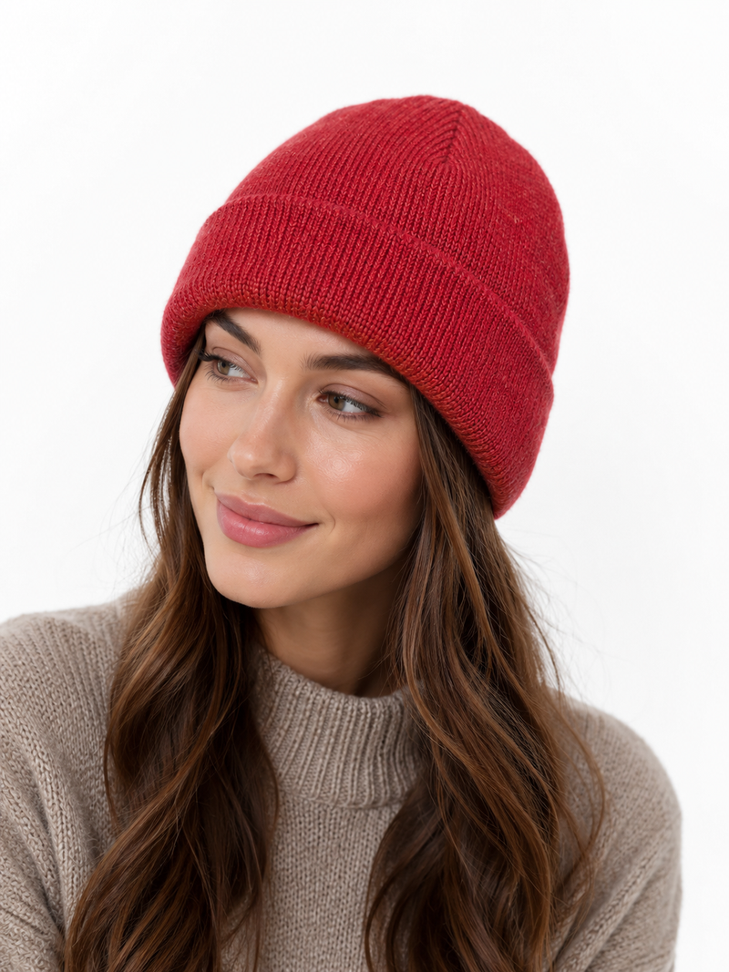 Load image into Gallery viewer, Emmy Ladies Shetland Ragg Wool Beanie with 3M Thinsulate Lining Warm Winter Hat in Wine-0
