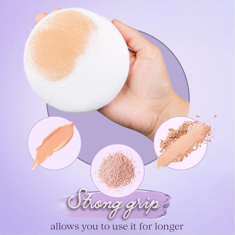 Load image into Gallery viewer, 3x 4.5&quot; Jumbo Extra Large Powder Puff 100% Pure Cotton Soft Fluffy Washable For Makeup-2

