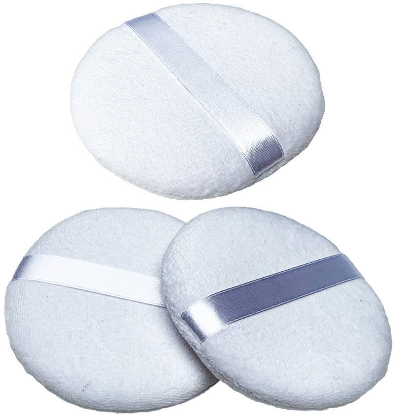 Load image into Gallery viewer, 3x 4.5&quot; Jumbo Extra Large Powder Puff 100% Pure Cotton Soft Fluffy Washable For Makeup-0
