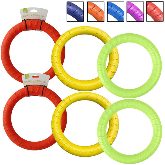 6x Medium 20cm Lightweight Dog Toy Chew Floating Training Ring for Chewers Pet-0