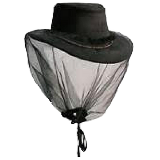 Deluxe MOSQUITO HAT NET Head Protector Bee Bug Mesh Mozzie Insect Fishing Fly - Black-3