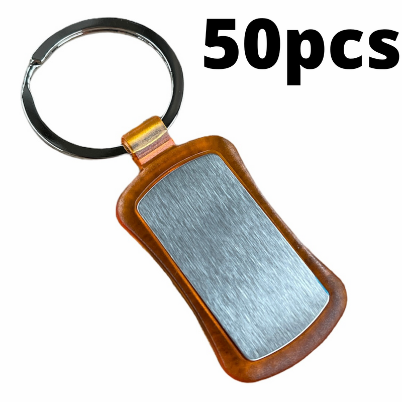 Load image into Gallery viewer, 50x Duo Key Tag Key Ring Keyring School Bag Badge Bulk - Orange-1
