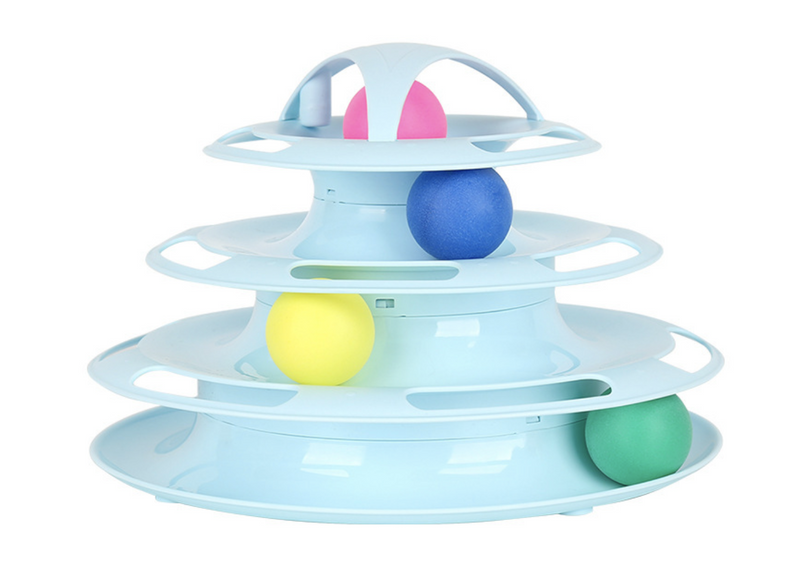 Load image into Gallery viewer, Funny Cat Toy Plastic Tower Interactive Track Ball Playing Game - Assorted Colours-3
