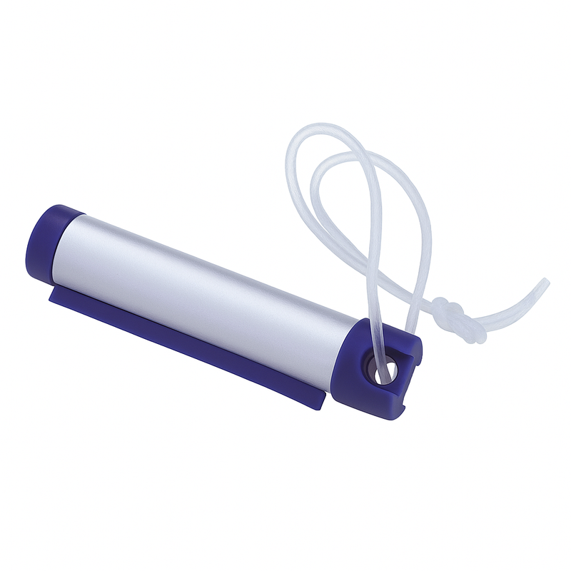 Load image into Gallery viewer, Funky Luggage Cylinder Tag Rollout Label for Address Details - Silver/Blue-2
