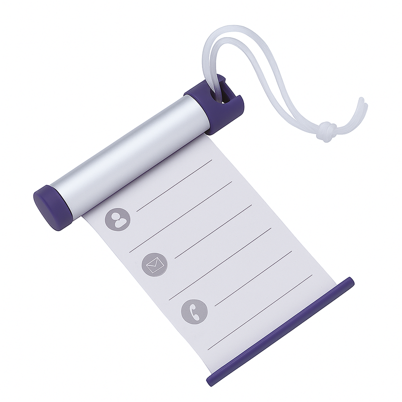 Load image into Gallery viewer, Funky Luggage Cylinder Tag Rollout Label for Address Details - Silver/Blue-0
