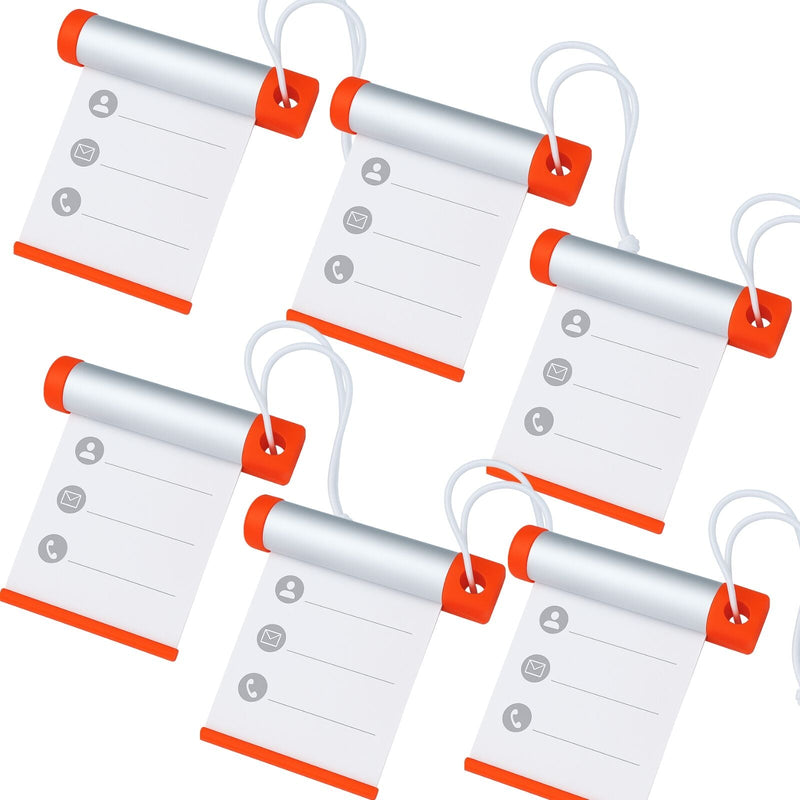 Load image into Gallery viewer, 6x Funky Luggage Cylinder Tag Rollout Label for Address Details - Silver/Orange-1

