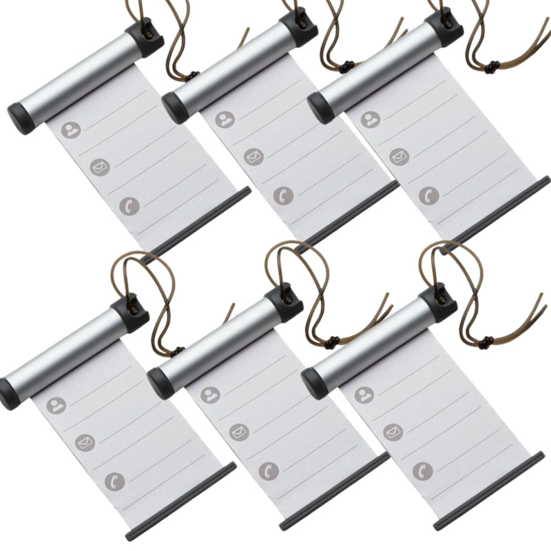 Load image into Gallery viewer, 6x Funky Luggage Cylinder Tag Rollout Label for Address Details - Silver/Grey-0
