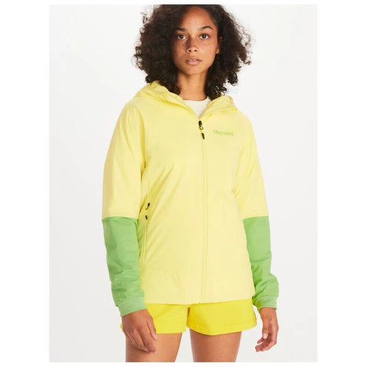 Marmot Women’s Novus LT Hybrid Hooded Jacket – Light Yellow/Kiwi