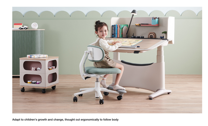 Load image into Gallery viewer, UFOU Cassia Ergonomic Childrens Kids Study Chair - Bamboo Green-3
