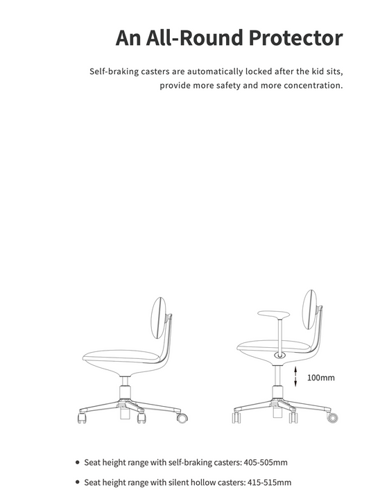 UFOU Joyin Childrens Designer Study Chair w/ Auto Brake Safety System - Lion-4