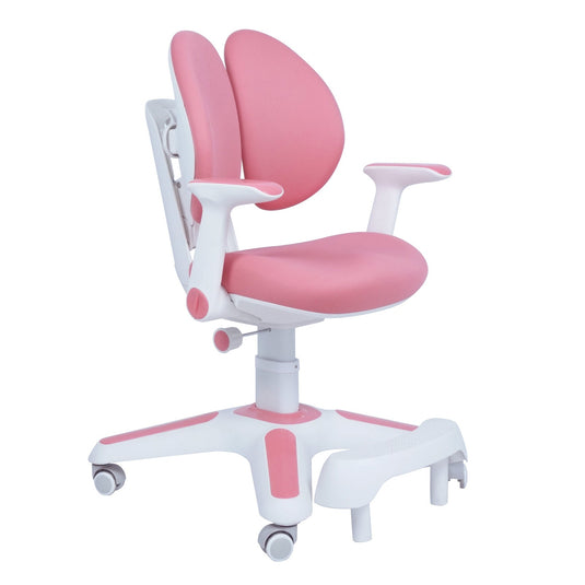 1x Ergonomic Study Chair for Kids - Height Adjustable - Pink-0