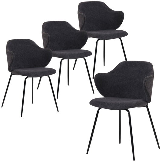 Set of 4 Dining Chairs in Graphite-1