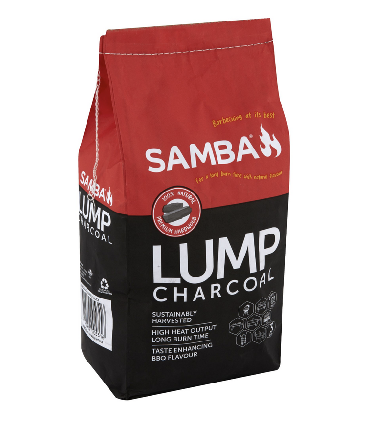 Load image into Gallery viewer, 3kg SAMBA Lump Charcoal 100% Natural for BBQs, Spits and Smokers-0
