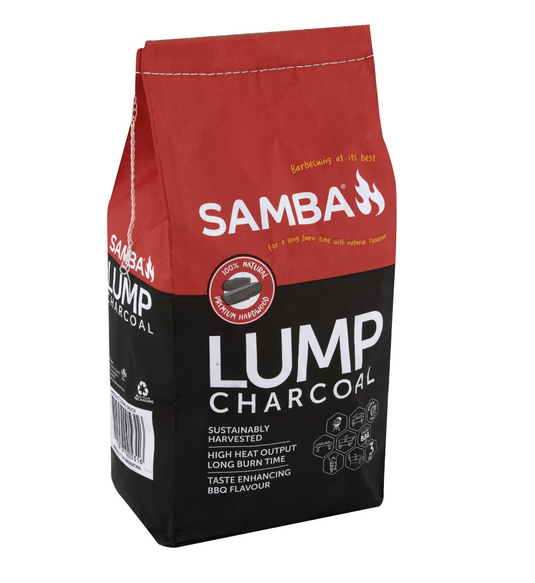3kg SAMBA Lump Charcoal 100% Natural for BBQs, Spits and Smokers-0