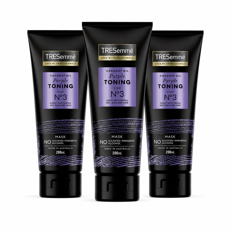 Load image into Gallery viewer, 3x Tresemme 200ml Hair Mask Coconut Oil Purple Toning Step No3-1
