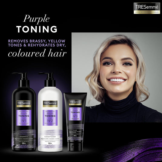 3x Tresemme 200ml Hair Mask Coconut Oil Purple Toning Step No3-4