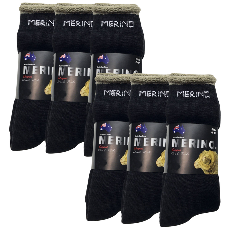 Load image into Gallery viewer, 6 Pairs MERINO WOOL SOCKS Mens Heavy Duty Premium Thick Work Socks Cushion BULK-24
