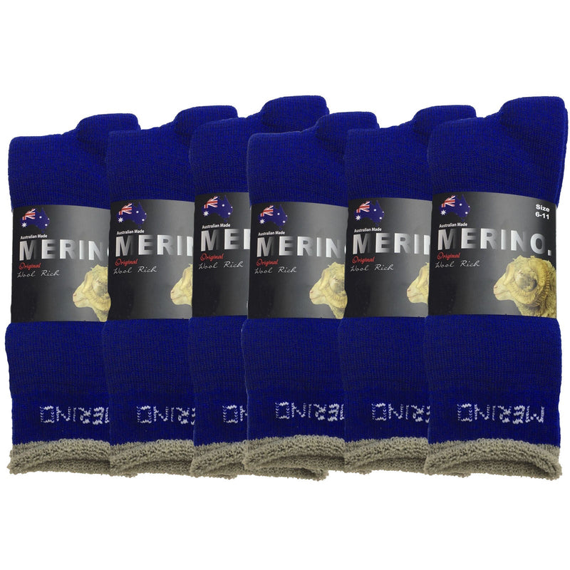 Load image into Gallery viewer, 6 Pairs MERINO WOOL SOCKS Mens Heavy Duty Premium Thick Work Socks Cushion BULK-5
