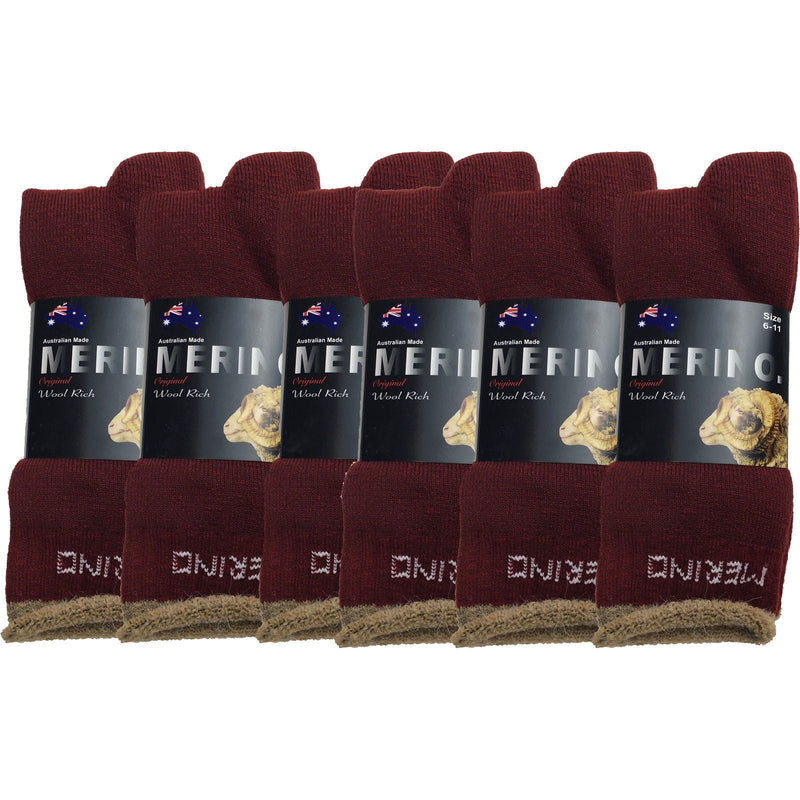 Load image into Gallery viewer, 6 Pairs MERINO WOOL SOCKS Mens Heavy Duty Premium Thick Work Socks Cushion BULK-9
