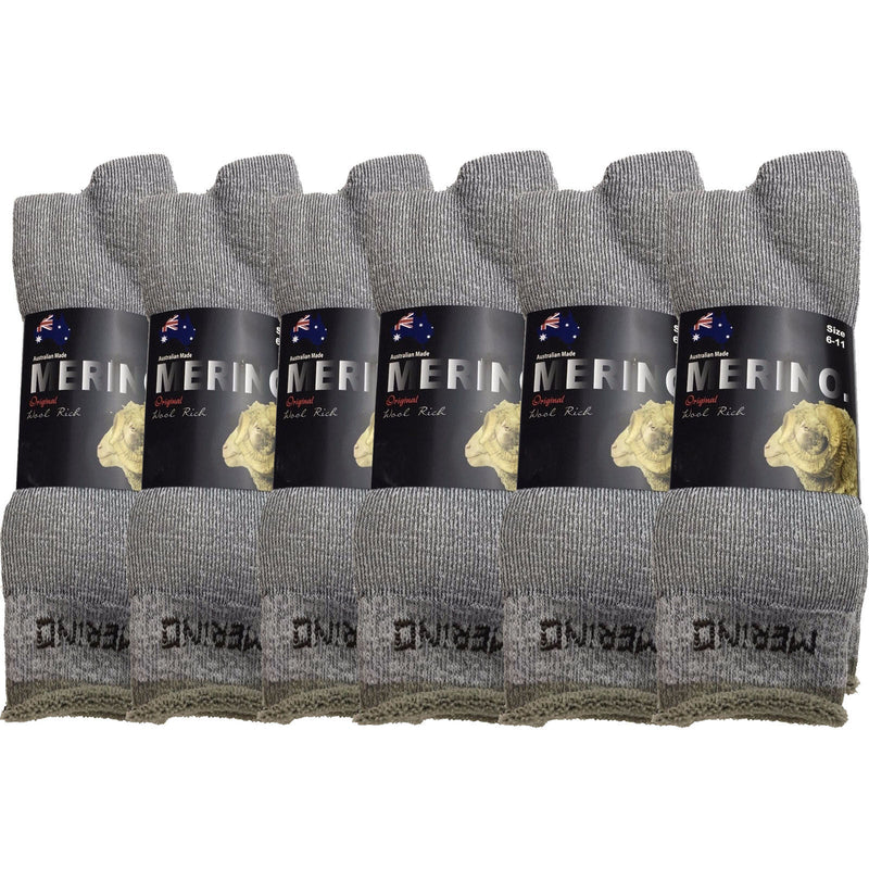 Load image into Gallery viewer, 6 Pairs MERINO WOOL SOCKS Mens Heavy Duty Premium Thick Work Socks Cushion BULK-15
