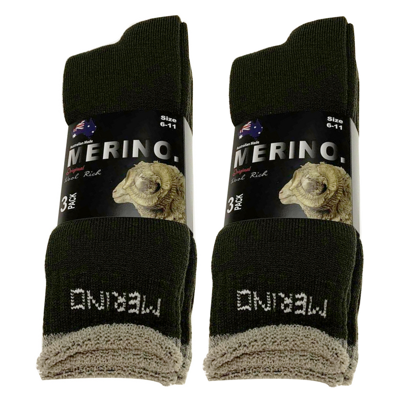 Load image into Gallery viewer, 6 Pairs MERINO WOOL SOCKS Mens Heavy Duty Premium Thick Work Socks Cushion BULK-23
