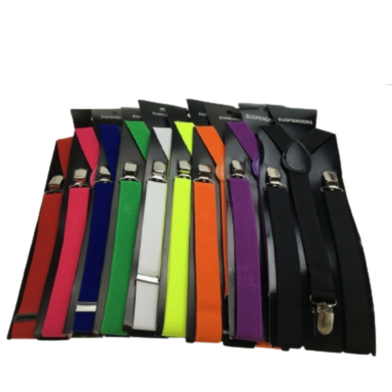 Load image into Gallery viewer, 6x Mens Suspenders Braces Adjustable Strong Clip On Elastic Formal Wedding BULK - Assorted Colour Pack-2
