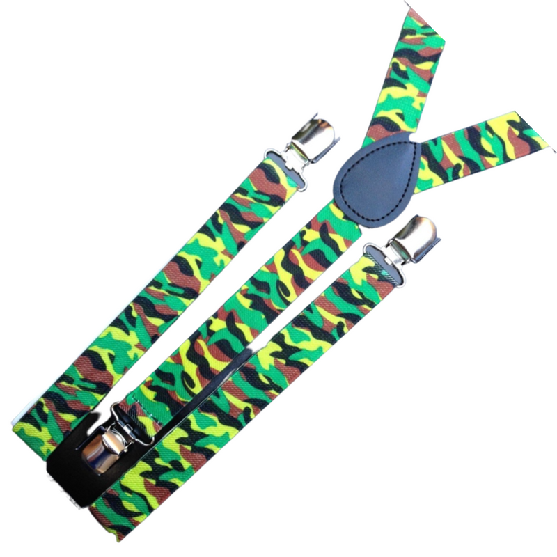 Load image into Gallery viewer, 6x Mens Suspenders Braces Adjustable Strong Clip On Elastic Formal Wedding BULK - Army Camouflage 2-2
