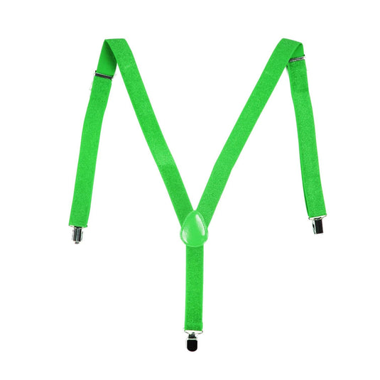 6x Mens Suspenders Braces Adjustable Strong Clip On Elastic Formal Wedding BULK - Green (Glitter)-3
