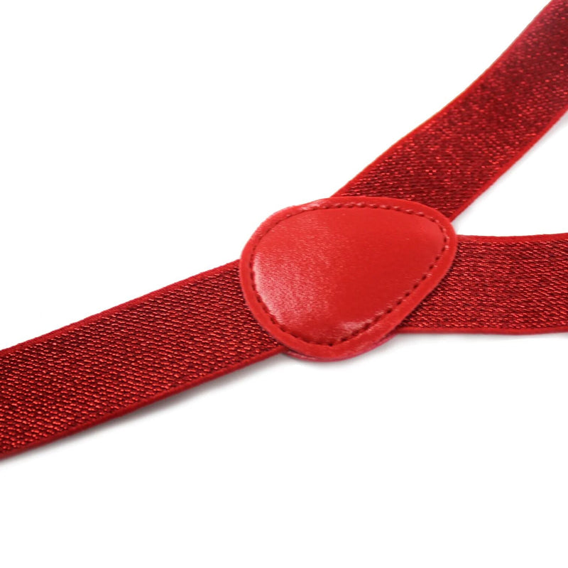 Load image into Gallery viewer, 6x Mens Suspenders Braces Adjustable Strong Clip On Elastic Formal Wedding BULK - Red (Glitter)-4
