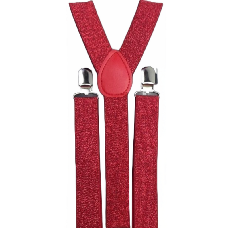 Load image into Gallery viewer, 6x Mens Suspenders Braces Adjustable Strong Clip On Elastic Formal Wedding BULK - Red (Glitter)-2
