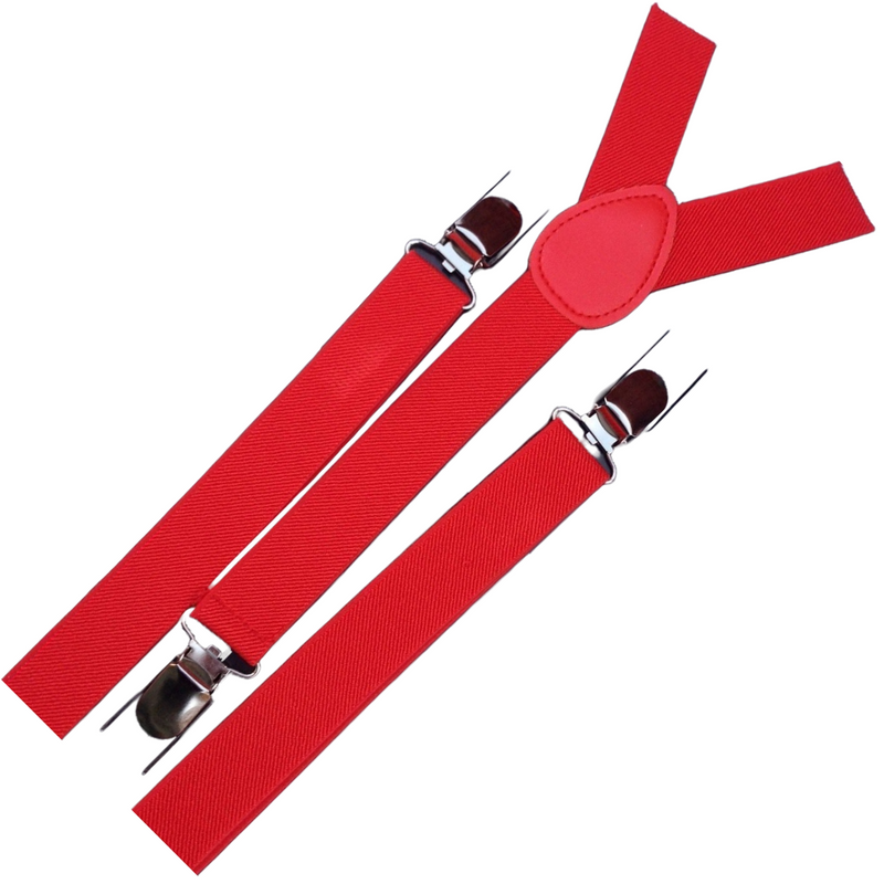 Load image into Gallery viewer, 6x Mens Suspenders Braces Adjustable Strong Clip On Elastic Formal Wedding BULK - Red-2

