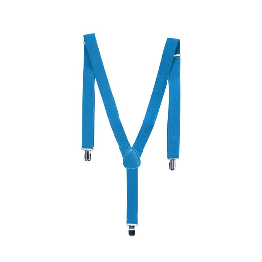 6x Mens Suspenders Braces Adjustable Strong Clip On Elastic Formal Wedding BULK - Sky Blue-3