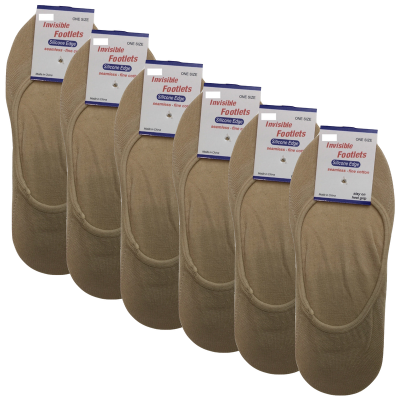 Load image into Gallery viewer, 6x NO SHOW COTTON SOCKS Non Slip Heel Grip Low Cut Invisible Footlet Seamless-3
